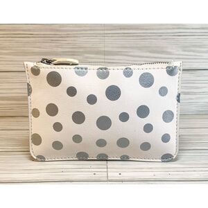 LOFT White and Gray Polka Dot Wallet